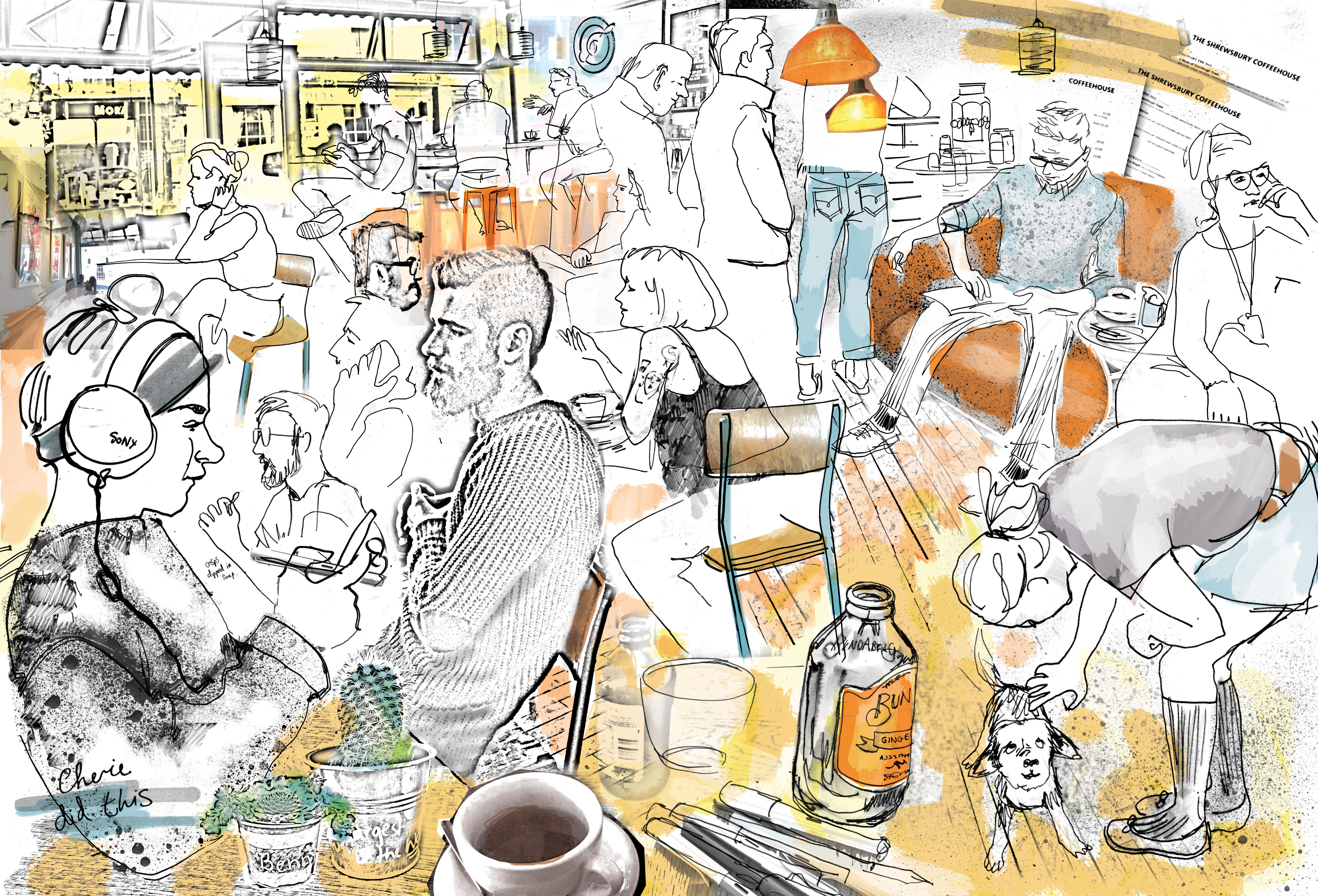 coffee house in colour rgb