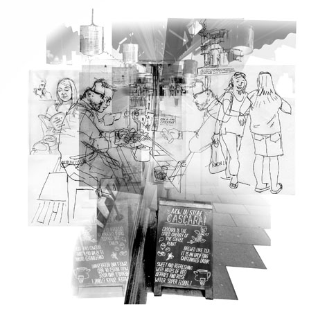 coffee house B&amp;W